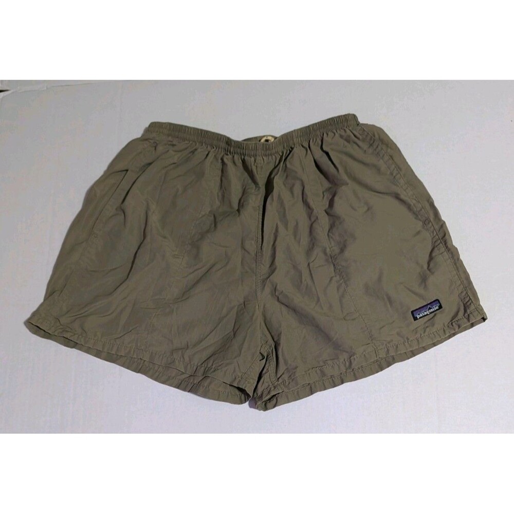 Vintage 90s Patagonia Baggies Shorts Mens L Olive Green 57015 Unlined